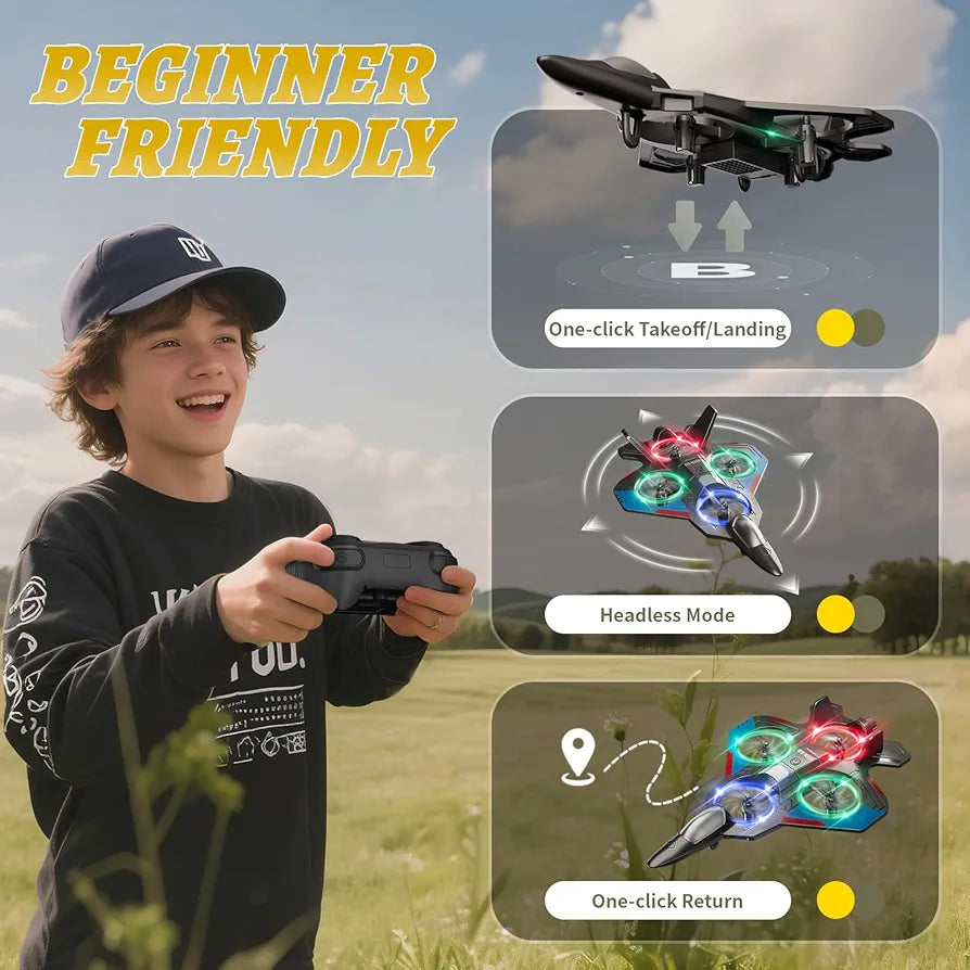 Foam Remote Control Airplanes for Kids Adults 4-8 8-12 12-16, RC Plane Airplane Toys for Boys Kids Beginners, RC Planes Fighter Jet Helicopter Drones for Kids Adults, 360° Flip Easy to Fly