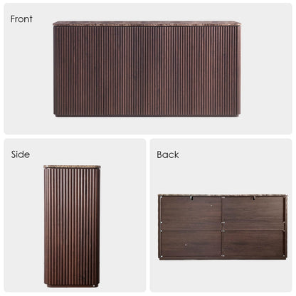Ripple 4 Doors Sideboard Cabinet - Dark Oak