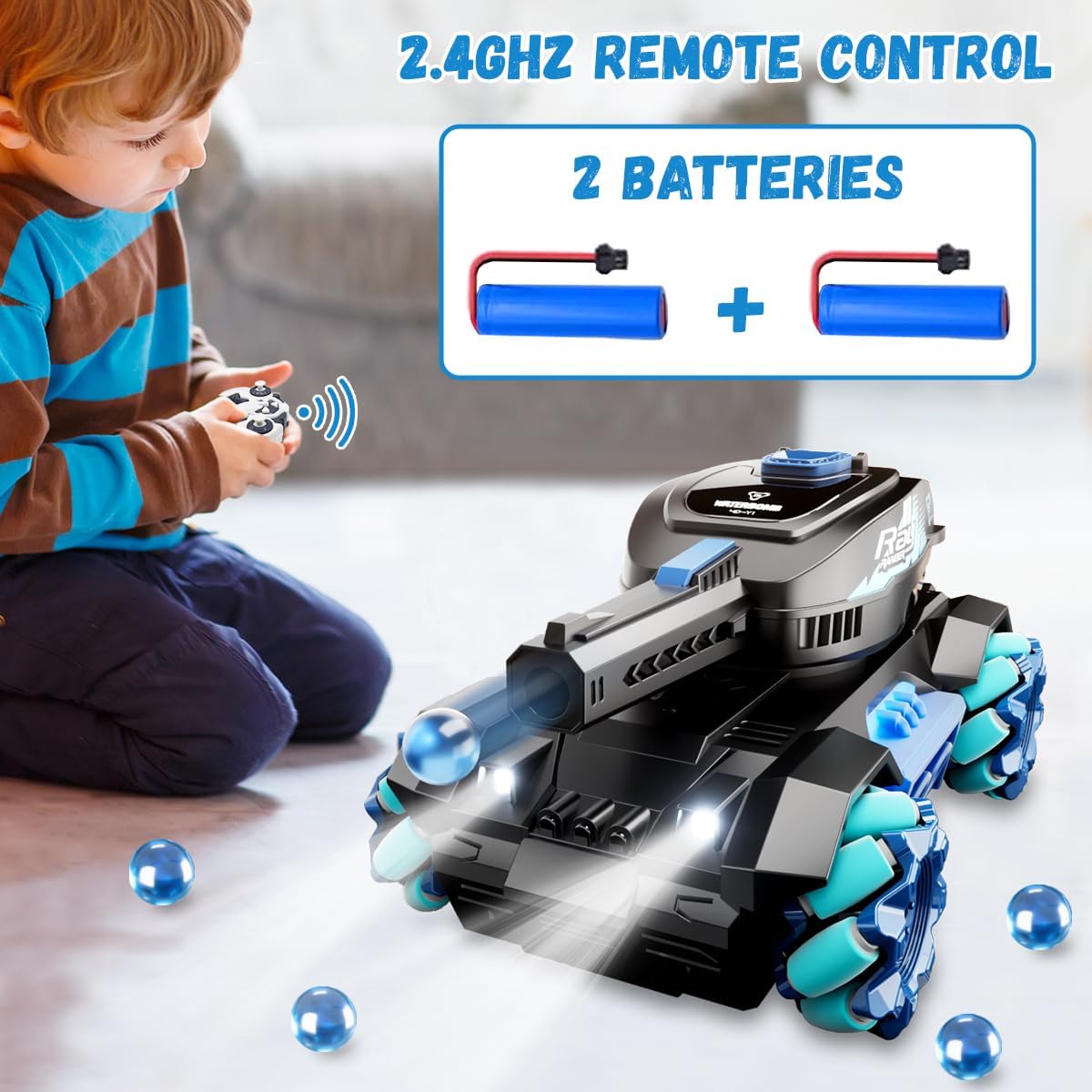 RC Crawler, Gesture Sensing RC Stunt Car, Remote Control Car with Cool Light and Music 360°Rotating 2 Control Modes, Hand Controlled RC Car That Shoots Gifts Toys for Kids and Boys