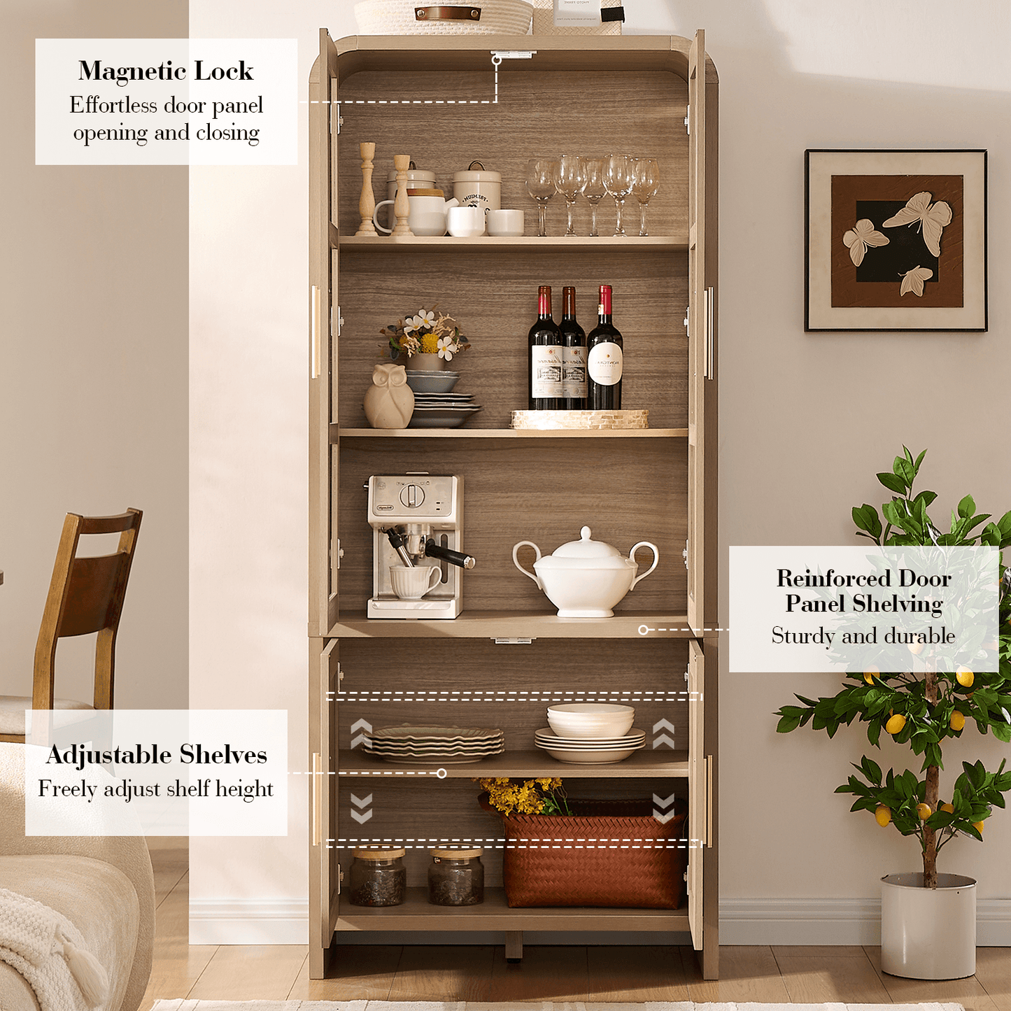 Curved Pantry Cabinet