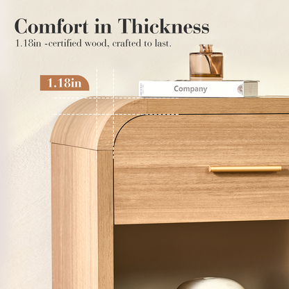 Eliteset Curved 3-Drawer Nightstand