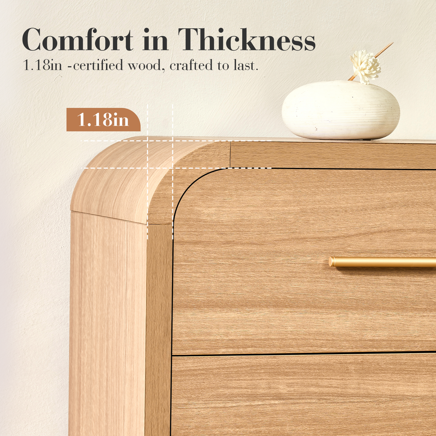 Eliteset Curved 2-Drawer Nightstand