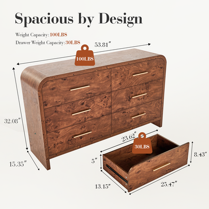 Eliteset Curved 6-Drawer Dresser