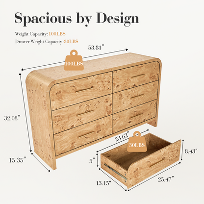 Eliteset Curved 6-Drawer Dresser