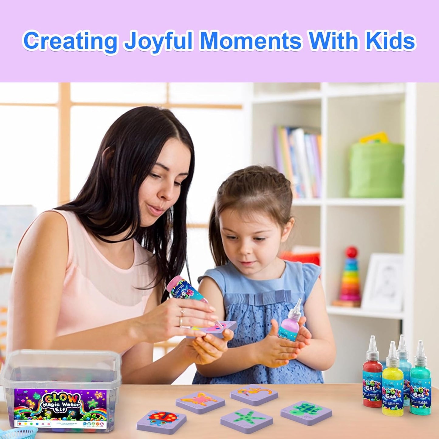 Kiditos Glow in the Dark Magic Water Elf Toy Kit,Aqua Fairy Water Gel Kit-6 Magic Gels&6 Molds-Make Your Own Water Pets&Squishy Toys-Fun Summer DIY Craft Kit,Birthday Gift&Party Favors for Kid Ages 3+