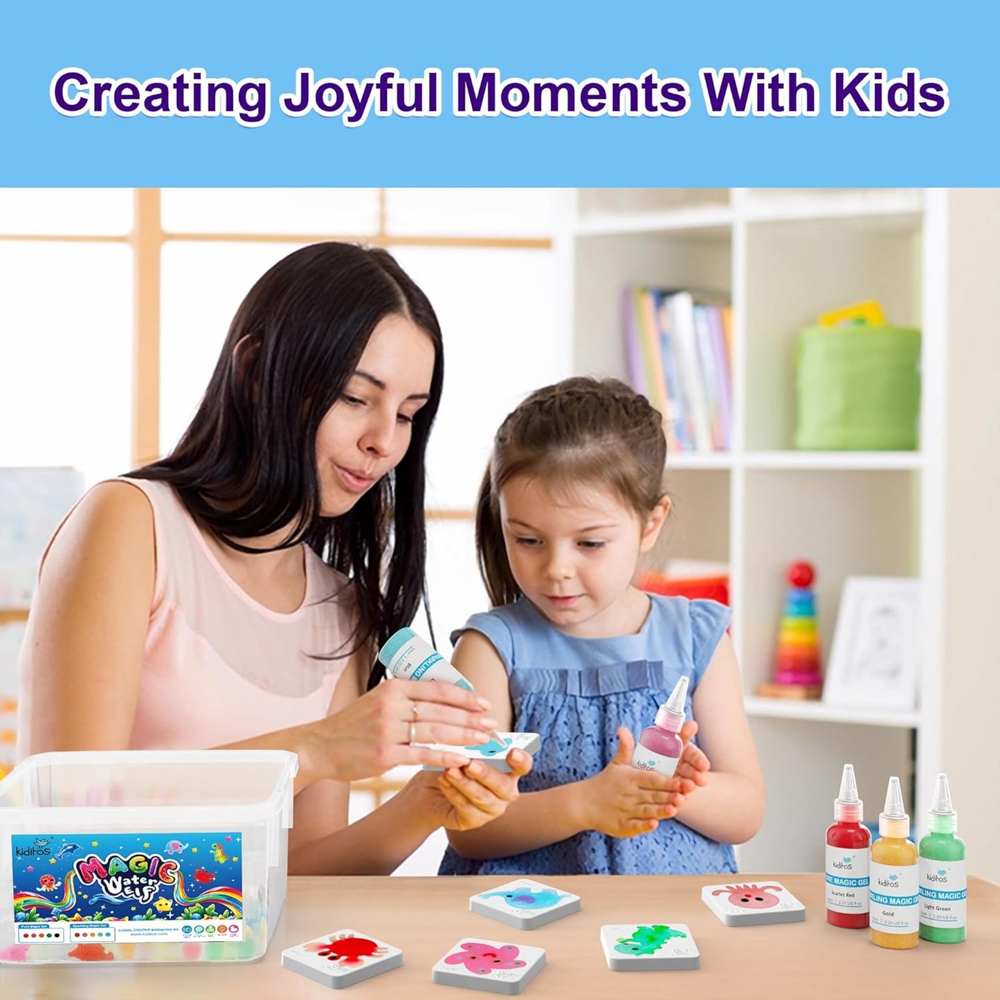 Kiditos Magic Water Elf Toy Kit,Aqua Fairy Water Gel Kit-10 Magic Gels&6 Molds-Make Your Own Water Pets&Squishy Toys–Fun Summer DIY Craft Kit,Birthday Gifts&Party Favors for Kids Ages 3+