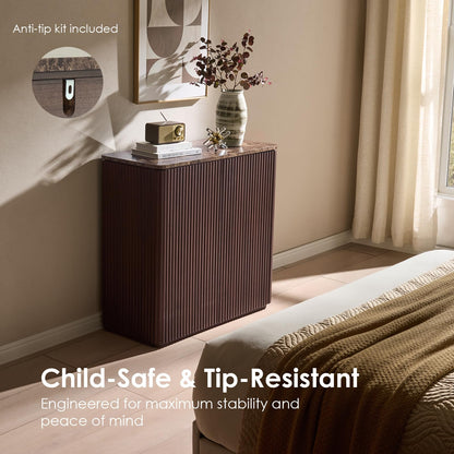 Ripple 2 Doors Sideboard Cabinet - Dark Oak