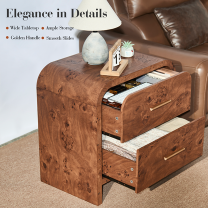 Eliteset Curved 2-Drawer Nightstand