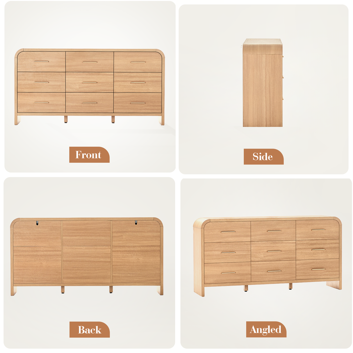 Eliteset Curved 9-Drawer Dresser