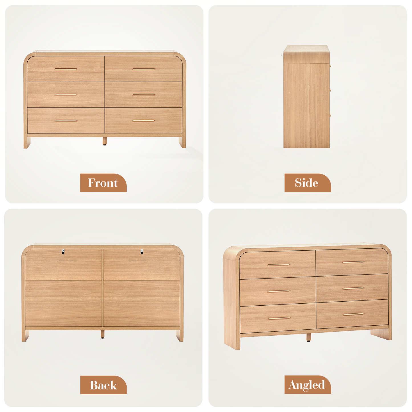 Eliteset Curved 6-Drawer Dresser