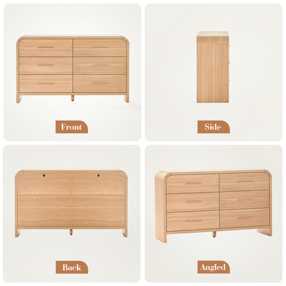 Eliteset Curved 6-Drawer Dresser