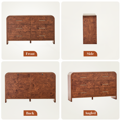 Eliteset Curved 6-Drawer Dresser