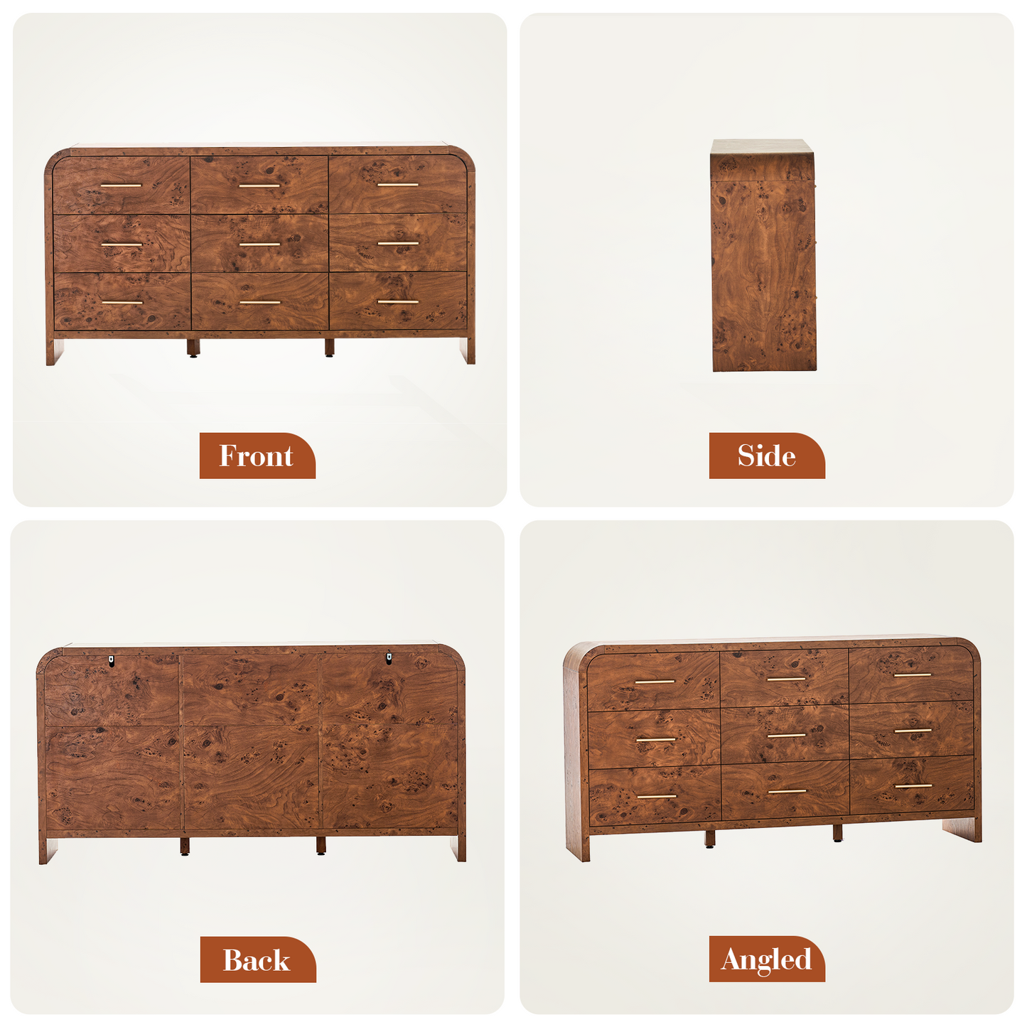 Eliteset Curved 9-Drawer Dresser