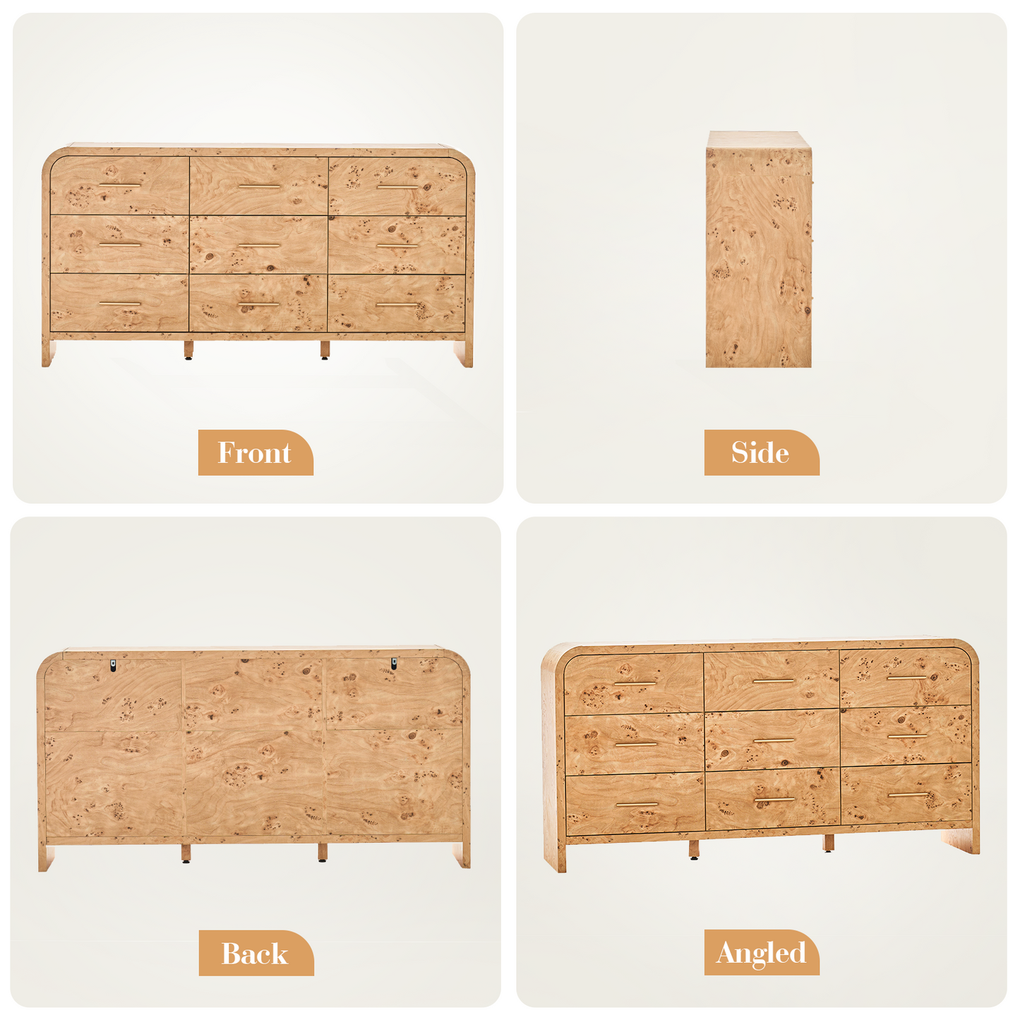 Eliteset Curved 9-Drawer Dresser