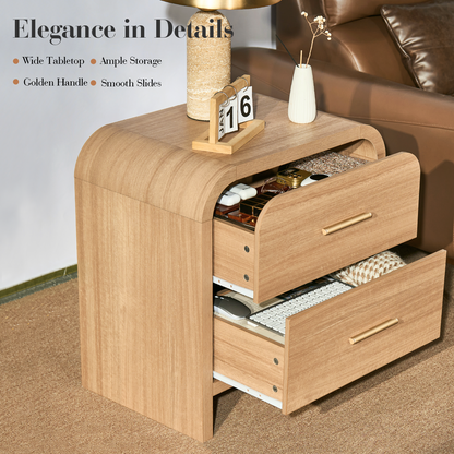Eliteset Curved 2-Drawer Nightstand