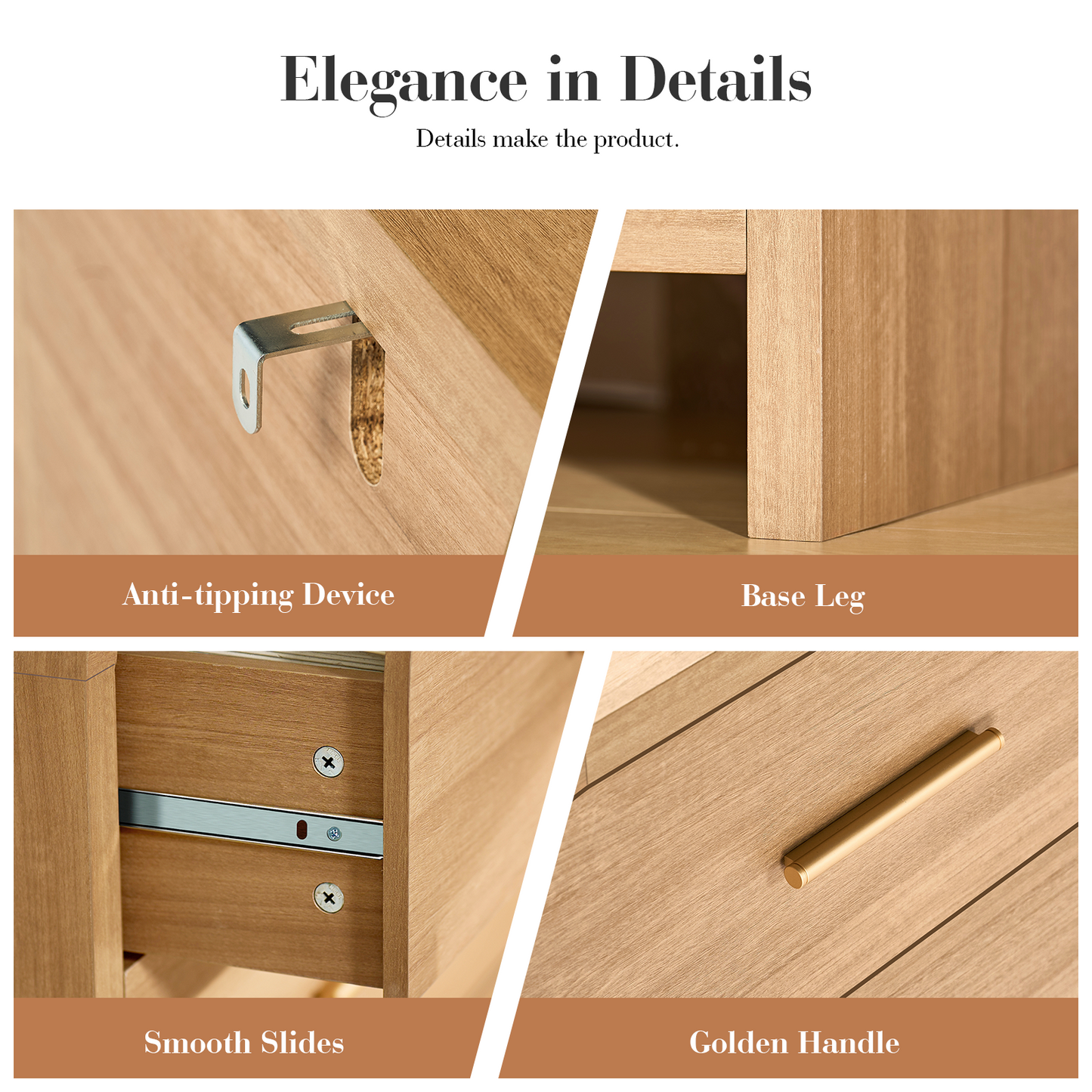 Eliteset Curved 6-Drawer Dresser