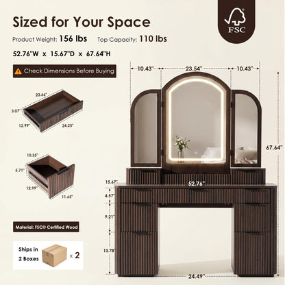 Ripple Vanity Desk L