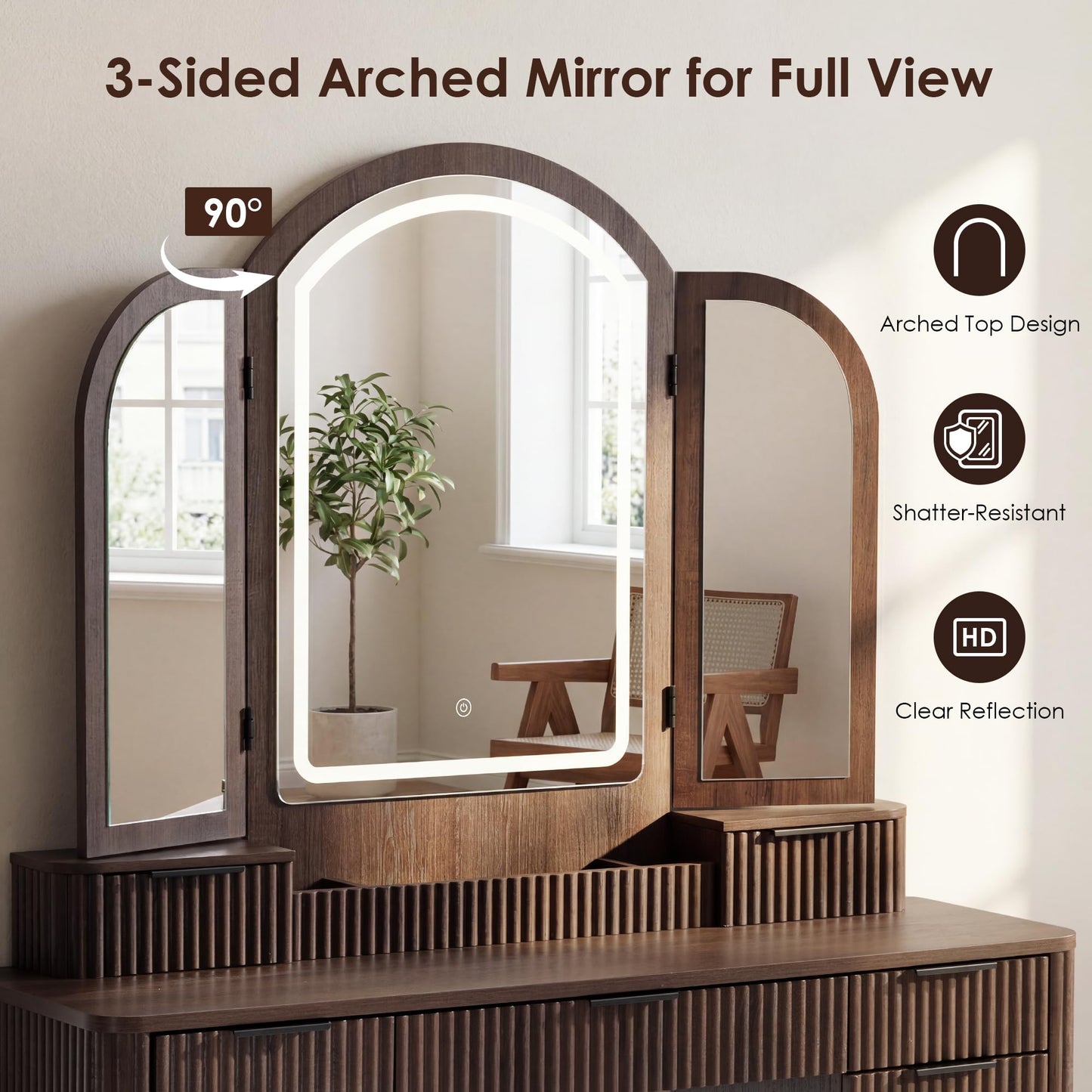 Ripple Vanity Desk L