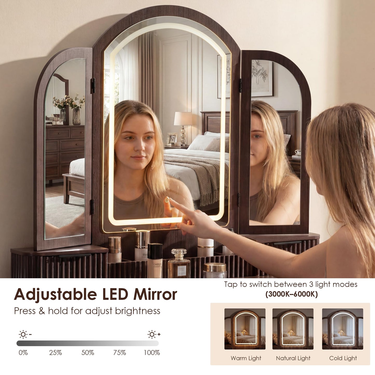 Ripple Vanity Desk L