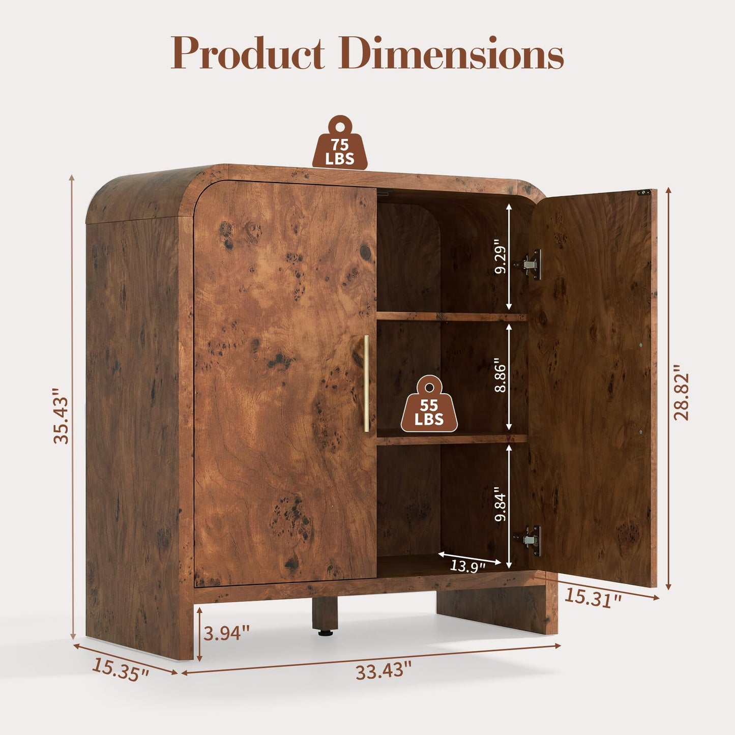 Curved 2-Door Cabinet