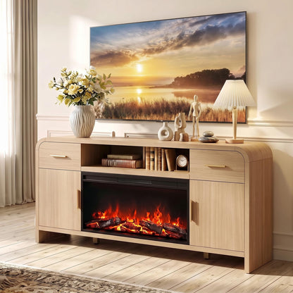 Curved Fireplace Tv Stand