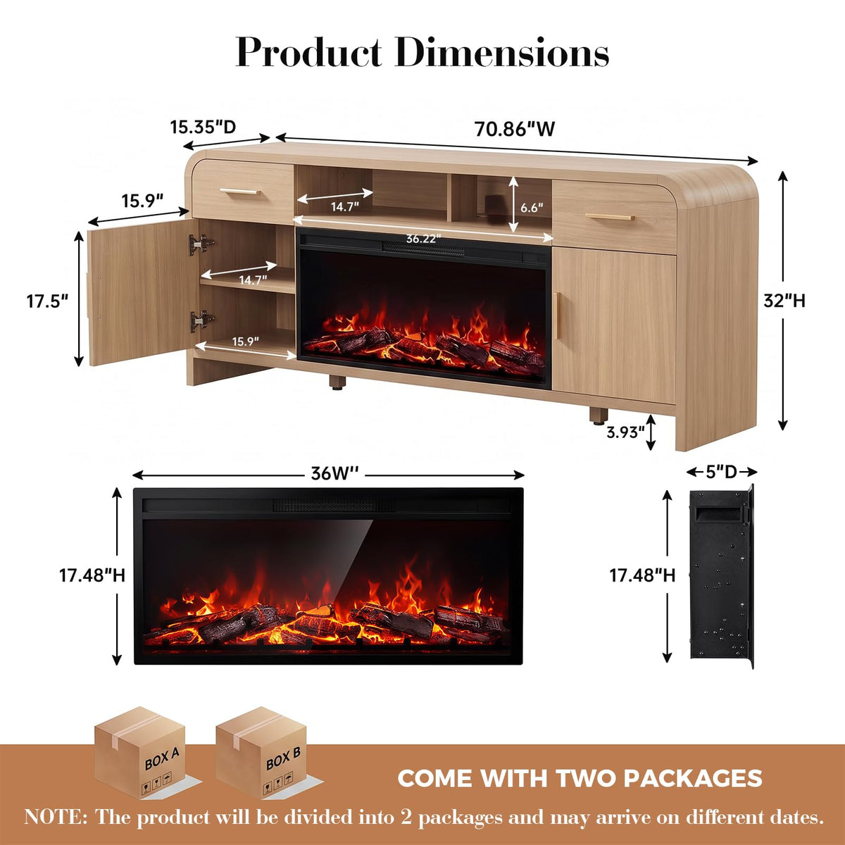 Curved Fireplace Tv Stand