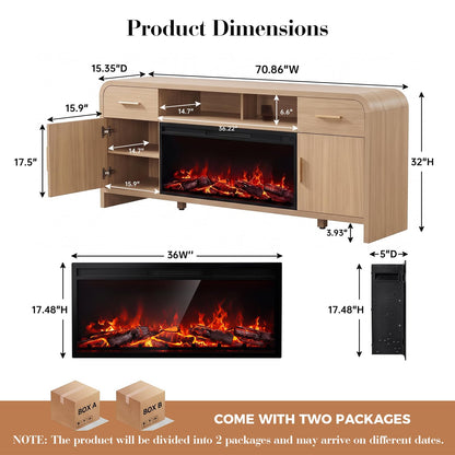 Curved Fireplace Tv Stand