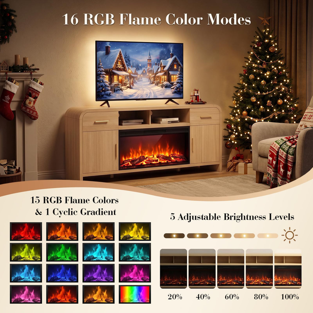 Curved Fireplace Tv Stand