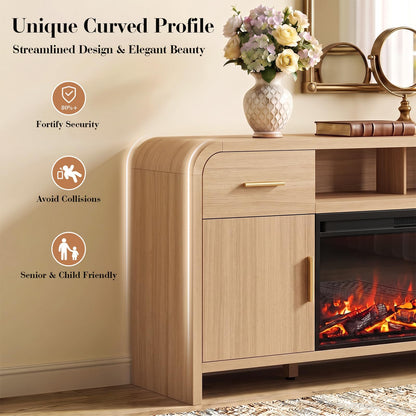 Curved Fireplace Tv Stand