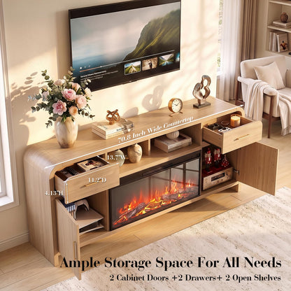 Curved Fireplace Tv Stand