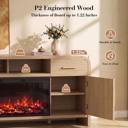 Curved Fireplace Tv Stand