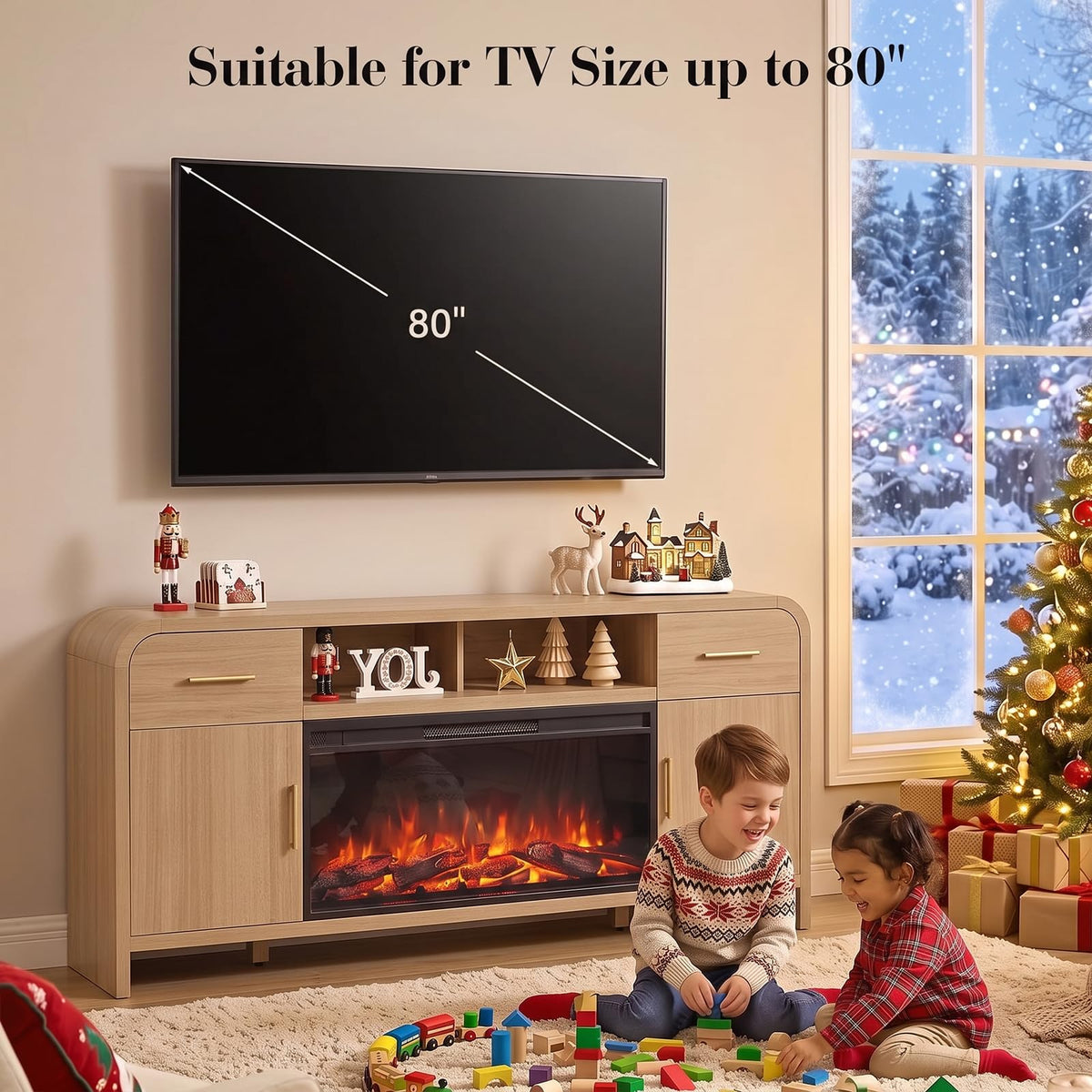 Curved Fireplace Tv Stand