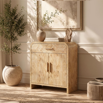 Curved 2-Door & Drawer Cabinet