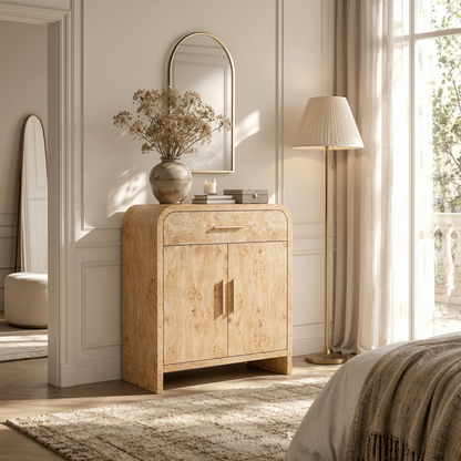 Curved 2-Door & Drawer Cabinet