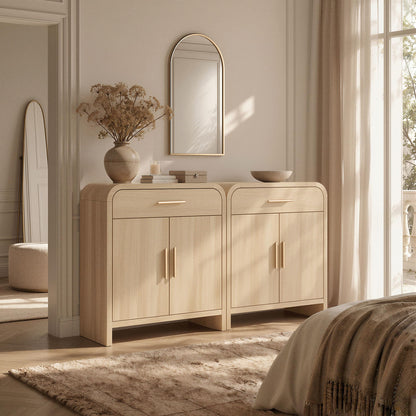 Curved 2-Door & Drawer Cabinet
