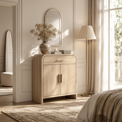 Curved 2-Door & Drawer Cabinet