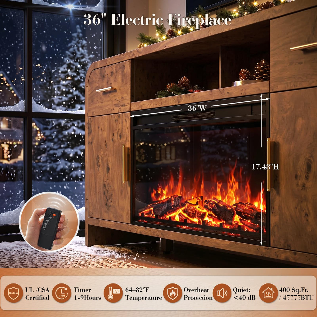 Curved Fireplace Tv Stand
