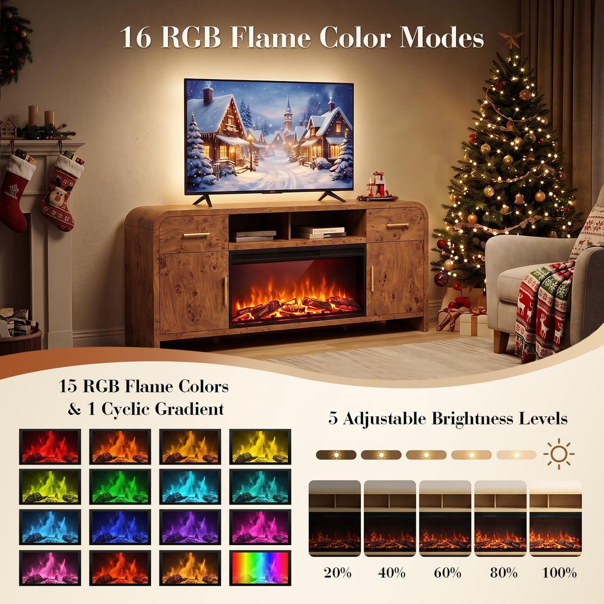 Curved Fireplace Tv Stand