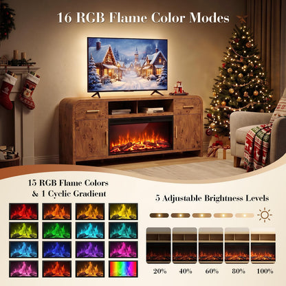 Curved Fireplace Tv Stand