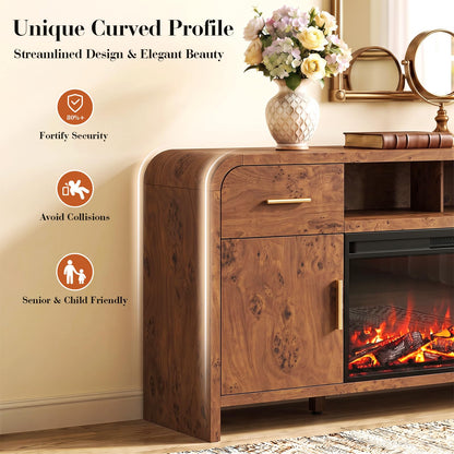 Curved Fireplace Tv Stand