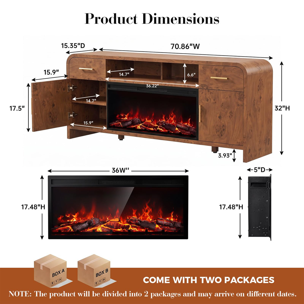 Curved Fireplace Tv Stand