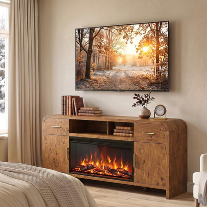 Curved Fireplace Tv Stand