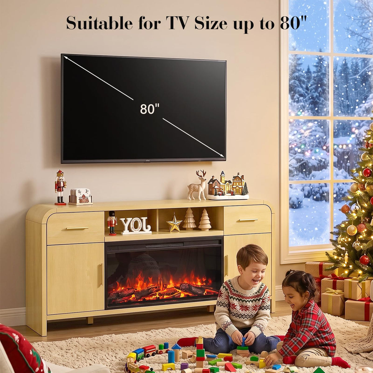 Curved Fireplace Tv Stand