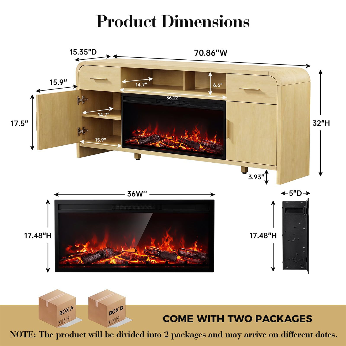 Curved Fireplace Tv Stand