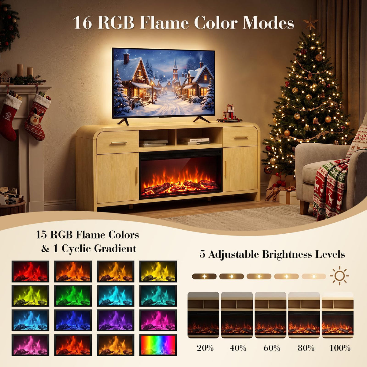 Curved Fireplace Tv Stand