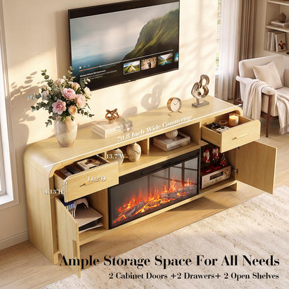 Curved Fireplace Tv Stand