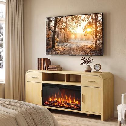 Curved Fireplace Tv Stand