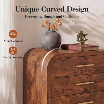 EliteSet Night Stand Set of 2, 3-Drawer[Curved Profile] [FSC-Certified Wooden Board] Nightstand 26.7"H Metal Handle Modern Bedside Table Side Table End Table