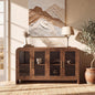 Curved Sideboard Cabinet - 4 Glass Doors