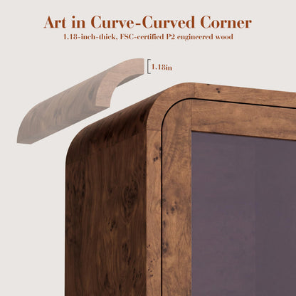 Curved Sideboard Cabinet - 4 Glass Doors